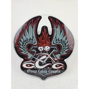 Orange County Choppers Collectors Wall Clock Battery Operated Glass 12" OCC